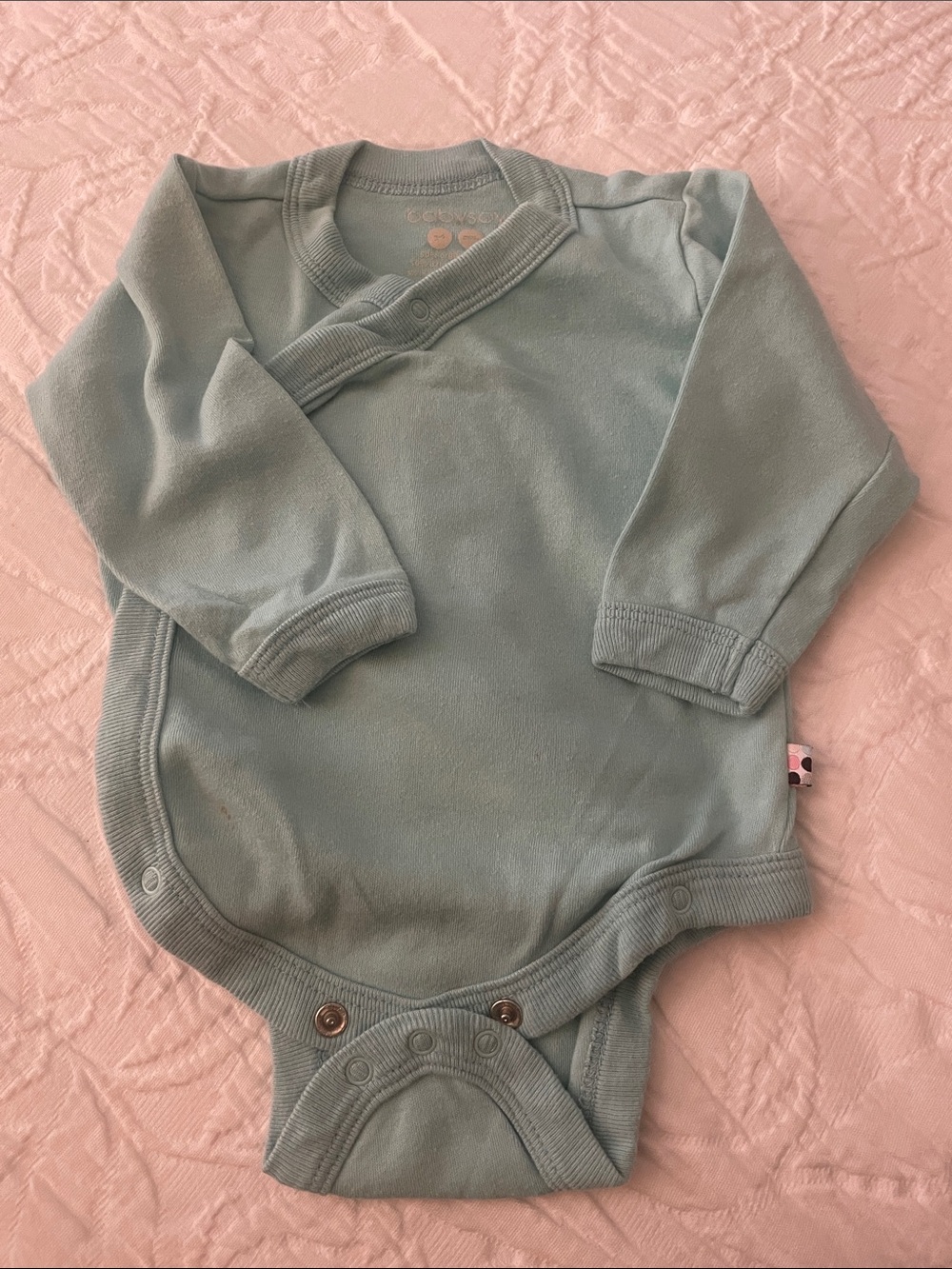 Baby Soy Long-Sleeve One-Piece in Sage Blue